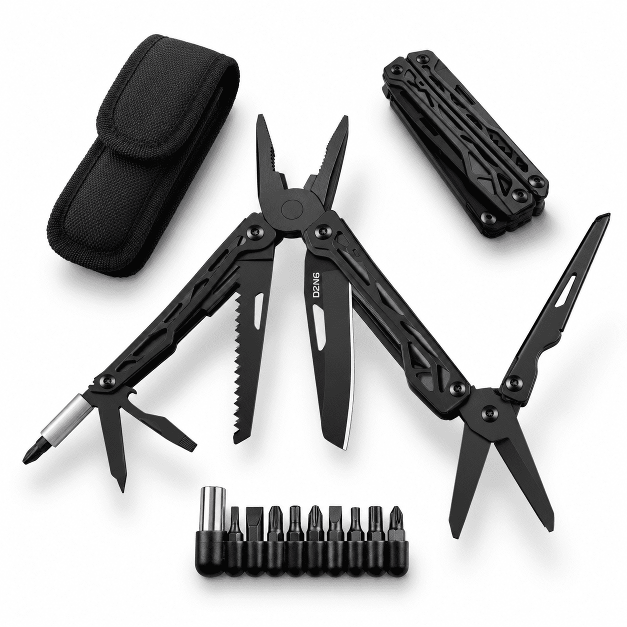 Black Knight Full Size 11-in-1 Stainless Steel Camping Pocket Multitool
