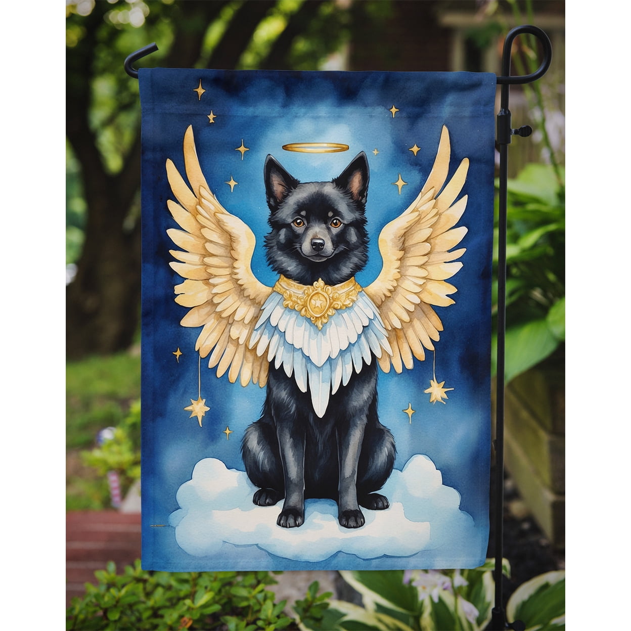Schipperke My Angel Garden Flag 11.25 in x 15.5 in