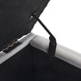 thumbnail image 4 of 51"Storage Ottoman Bench with Copper Nails, Upholstered Linen Storage Bench End of Bed, Entryway Bench Storage Organizer with Safety Hinge for Living Room, Bedroom, Entryway, Off-White, 4 of 9