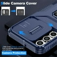 thumbnail image 4 of For Samsung Galaxy A16 Slim Fit Shockproof Hybrid with Slide Camera Cover & Rotated Ring Kickstand, [Military-Grade] Phone Case For Samsung Galaxy A16 6.7",Blue,For Galaxy A16, 4 of 8