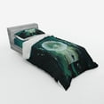 thumbnail image 3 of Ambesonne Cartoon Bedding Set 4 Pcs, Dark Magic Fiction City, Queen, Teal Black, 3 of 3