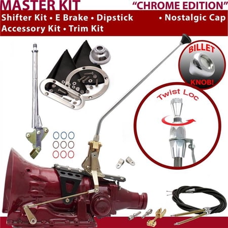 American Shifter C4 Shifter Kit Chrome 16 in. E Brake Cable Clevis Trim Kit Dipstick for F82EA
