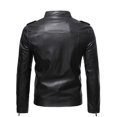 thumbnail image 1 of Chaqueta de moto con cremallera y cuello de cuero para hombre, chaqueta cálida, abrigo LingWen 8390615220644, 1 of 1