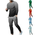 thumbnail image 1 of UVEASISHA Ensembles de Course pour Hommes, Ensemble de Survêtement Deux Pièces à Imprimé Dégradé pour Hommes, Survêtement Décontracté à Manches Longues, Col Rond, Chandail à Cordon, Pantalon de Jogging, Ensemble de Survêtement 2 Pcs, Offres de Rentrée, 1 of 8