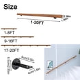 thumbnail image 2 of Pasamanos de escalera de madera, una sola pieza, kit completo con soporte de metal, barandilla de pared antideslizante para niños, interiores, bares,, 2 of 7