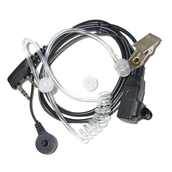 HQRP 2 Pin Acoustic Tube Earpiece Headset Mic for Kenwood TK-3170, TK-3170K, TK-3173, TK-3201