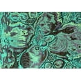 thumbnail image 1 of Ahgly Company Indoor Rectangle Abstract Turquoise Blue Modern Area Rugs, 2' x 4', 1 of 4