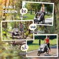 thumbnail image 3 of Aosom Bike Trailer for Kids 3 In1 Foldable Child Jogger Stroller Baby Stroller Transport Carrier with Shock Absorber System Rubber Tires Adjustable Handlebar Kid Bicycle Trailer White and Grey, 3 of 9