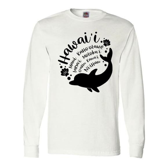 Inktastic Hawaii Islands with Dolphin Long Sleeve T-Shirt