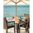 thumbnail image 3 of nqOlkjepod Shell Coastal Outdoor Tablecloth with Umbrella Hole & Zipper, Summer Beach Nautical Coral Ocean Square Table Cover 54x54 Inch, Dining Waterproof Table Cloth Protector for Patio/Party, 3 of 7