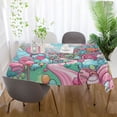 thumbnail image 6 of Ryvnso Pink and Blue Landscape Rectangle Table Cloth Tablecover Dinning Tablecloth 60"x60", 6 of 8