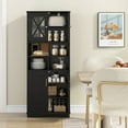 thumbnail image 4 of Costway Tall Bathroom Cabinet Large Floor Storage Cabinet with Acrylic Doors & 3 Cubes Black, 4 of 10