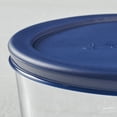 Anchor Hocking Clear Glass Food Storage,30 Piece Set with Navy Lids