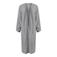 thumbnail image 5 of DuoJiaJ Long Knitted Cardigan Coat For Fall And Winter Stylish Oversized Sweater With Pockets For Casual Wear Fall Womens Clothes Gray XL, 5 of 5