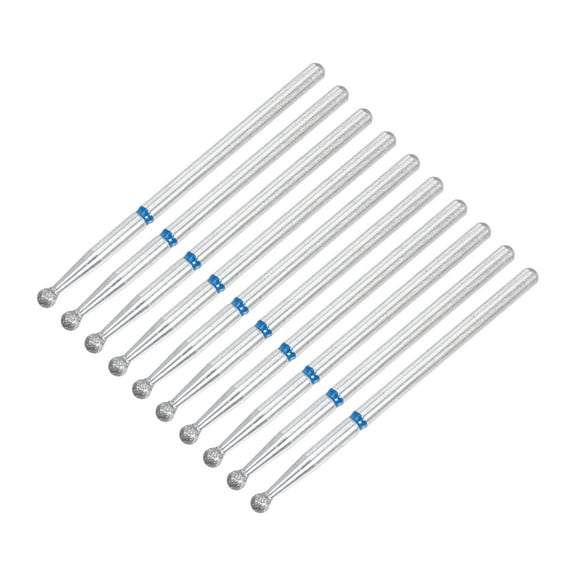 Unique Bargains 10 Pcs Emery Nail Drill Bits Set for Acrylic Nails 3/32 Inch Nail Art Tools 44.3mm Length Blue