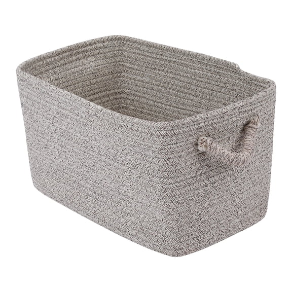REGALWOVEN Woven Storage Basket with Handles for Entryway Desk and Home Decor Organization Light Coffee 15*9.8*9.1in