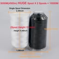 thumbnail image 7 of New brothread 5000M Huge Spool Polyester Embroidery Machine Thread White+Black, 7 of 7