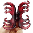 thumbnail image 7 of 2 Pack Rosette Large Hair Claw Clip Organic Glass Strong Holding Power Hair Clips Clamps Indoor Outdoor Hair Grip Hairpins Hairgrip for Women and Girls Hair Barrettes For Thick Hair(wine red), 7 of 7