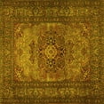 thumbnail image 1 of Ahgly Company Indoor Square Medallion Yellow Traditional Area Rugs, 5' Square, 1 of 4