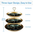 thumbnail image 3 of Halloween Castle Elegant Plastic Dessert Table Cake Holder with Iron Pillars | 32cm Height and Plates of 21cm, 24cm, 27cm, 3 of 6