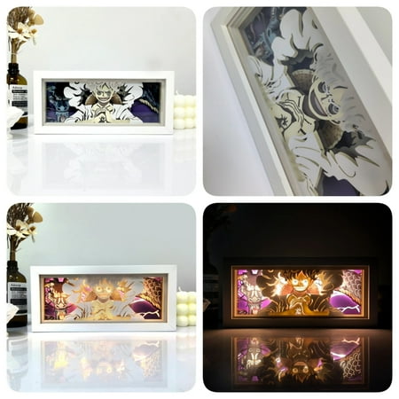 

CHNGYCX Colorful Remote Control Display Light Box with Anime Paper Cut Design - LED Sensor Light for 3D Shadow Lamp Carving Decoration Perfect Gift for Carving Enthusiasts