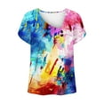thumbnail image 5 of Giftesty Blouses for Women Dressy Casual Women's V-Neck Fashion Casual Printed Button-Up Blouse T-shirt Tops Blouse, 5 of 5