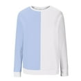 thumbnail image 5 of Bcresic Women's Crewneck Sweatshirt Color Block Pullover Tops Ribbed Sweatshirts Casual Dropped Shoulder Long Sleeve Jumper Fall Fashion Clothes,A08-Light Blue,Medium, 5 of 5