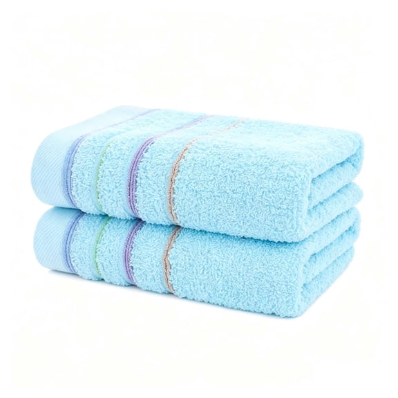 Hyknon 2 Pack Soft Hand Towels for Bathroom Absorbent Quick Dry Face Towels, Ultra Lightweight Lint Free Cotton Bath Towel, Blue, 13x29", Perfect for Shower Kitchen Gym Spa