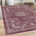 thumbnail image 1 of Vintage Decorative Rug, Floral Artwork Curlicue Motifs in Warm Colors with Bohemian Themed Ornaments, Quality Carpet for Bedroom Dorm and Living Room, 6 Sizes, Dark Magenta, by Ambesonne, 1 of 4