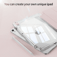 thumbnail image 3 of GKABXY Transparent case for iPad Air 11 inch (M3/M2) 2025/2024, iPad Air 5th/4th Generation 10.9 inch Case, with Pencil Holder, Trifold Stand,Pink, 3 of 8