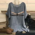 thumbnail image 1 of ICHUANYI Clearance Fashion Women Summer Loose Print O-Neck T-Shirt Short Sleeve Casual Blouse(Brown, S) Ichuanyi Ichuanyi, 1 of 3