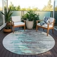 thumbnail image 6 of Addison Rugs Chantille Indoor/Outdoor Transitional Modern Teal Washable Round Rug, 8' x 8', 6 of 6