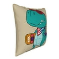 thumbnail image 2 of Kll Cool Dino Playing Skateboard Decorative Throw Pillow Covers Velvet Soft For Couch Sofa Bedroom Living Room Outdoor -16"X16", 2 of 8