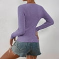 thumbnail image 4 of SEAOPEN Tunic Tops for Women Loose Fit Long Sleeve Shirts Square Neck Tops Today Purple,XL, 4 of 6