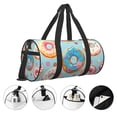 thumbnail image 5 of Xecao Colorful Donut print Round Travel Duffel Bag is a foldable gym bag with an inner pocket, perfect for travel sports, 5 of 8