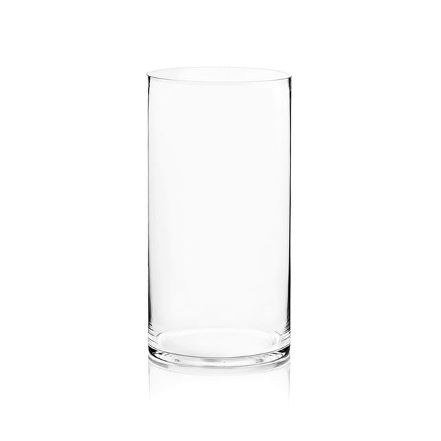 WGV Cylinder Vase, Width 8", Height 16", Clear Wide Large Diameter Flower Glassware, Floral Container, Planter Terrarium for Wedding Party Event, Home Accent Decor, 1 Piece