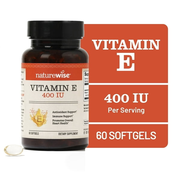NatureWise Vitamin E 400 IU Softgels - Soy Free, Non-GMO - 60 Softgels[60-Day Supply]