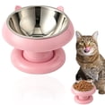 thumbnail image 2 of Elevated Cat Bowls, Anti-Tip Stainless Steel Feeding Plate, Neck Protection Wide Opening for Indoor Outdoor Daily Use, 2 of 5