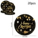 thumbnail image 3 of 20 platos de papel ovalados para Año Nuevo | Vajilla desechable para fiestas en negro y dorado | 2 tamaños para postres y pasteles | Artículos para celebraciones navideñas, 3 of 5