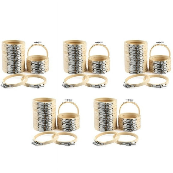 100 Pieces 3 Inch Bamboo Embroidery Hoops Round Wooden Circle Hoop Round Ring for Art Craft Sewing