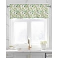 thumbnail image 2 of Vintage Green Leaves Linen Curtain Valance for Bedroom/Bathroom/Kitchen/Office/Living/Dining Room Windows,Trpical Plant Botanical Country Leaf Pocket Topper Drapes Decorative Cafe Drapery Panel 54x18, 2 of 6