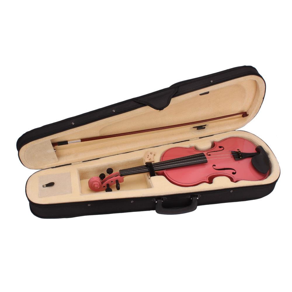 Winado 4/4 Pink Acoustic Violin Fiddle with Hard Case, Bow, Rosin for beginners