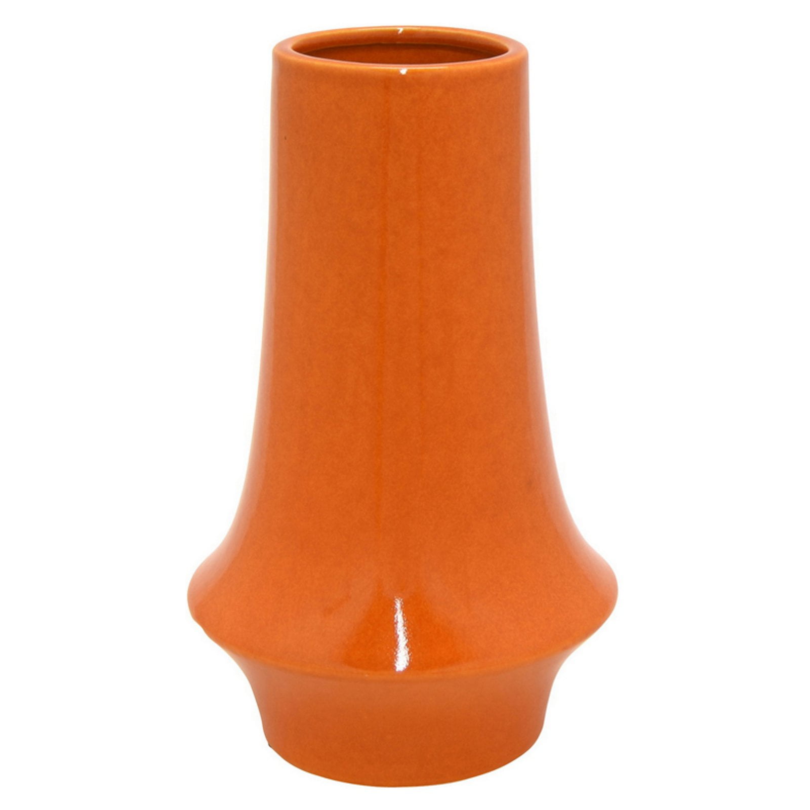 Three Hands Orange Ceramic Vase