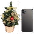 thumbnail image 2 of 1 Pack Tabletop Mini Christmas Tree, 7.87" Artificial Christmas Tree Miniature Pine Christmas Tree with Flower and Bowknot Perfect for Christmas Decorations, Home, Kitchen, Dining Table, 2 of 9