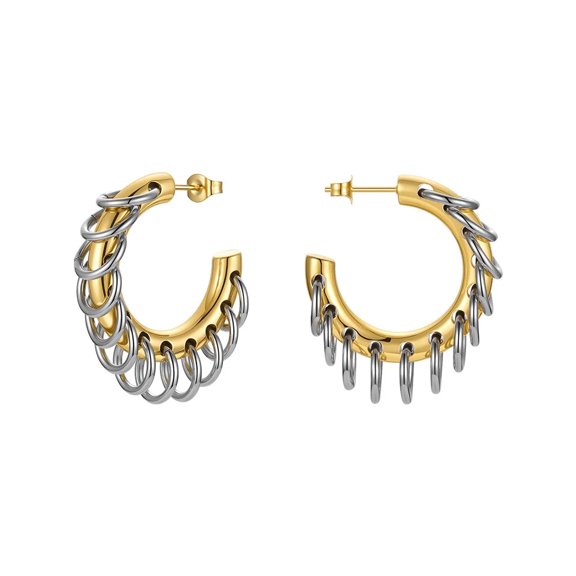 Chain Reaction Hoop Earrings