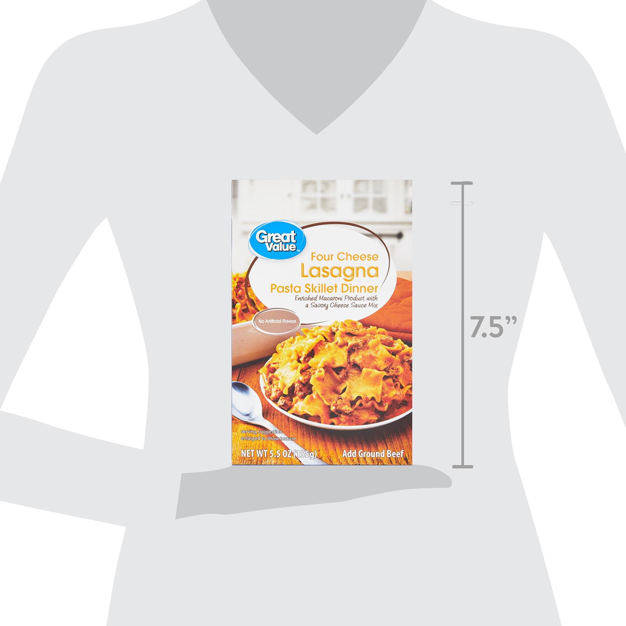 (10 pack) Great Value Four Cheese Lasagna Pasta Skillet Dinner, 5.5 oz