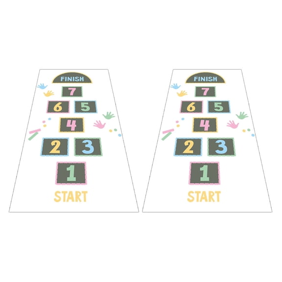 BESTYASH 2Pcs Hopscotch Number Floor Sticker Self Adhesive Easy Apply Removable for Indoor Decor