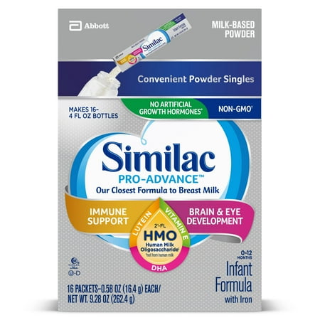 UPC 070074667829 product image for Similac Pro-Advance Gmo-Free Powder Baby Formula, 9.28 oz Pack (16) | upcitemdb.com