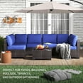 thumbnail image 3 of IdealHouse 7-Piece PE Rattan Wicker Outdoor Patio Furniture Set - Modular Sectional Sofa with Thick Cushions & Glass Top Coffee Table - Perfect for Garden, Balcony, and Porch Relaxation, 3 of 8