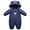 Dark blue, variant on Baby Boy Girl One Piece Cotton Coat 0-12months Toddler Baby Snow Rompers Suit Hooded Thick Warm Jumpsuit Jacket Overalls Outfit Snowsuit